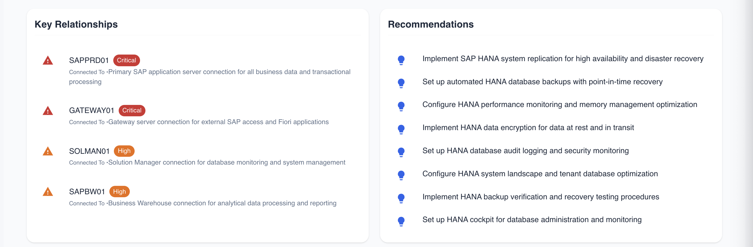 AI Insights - Relationships and Recommendations