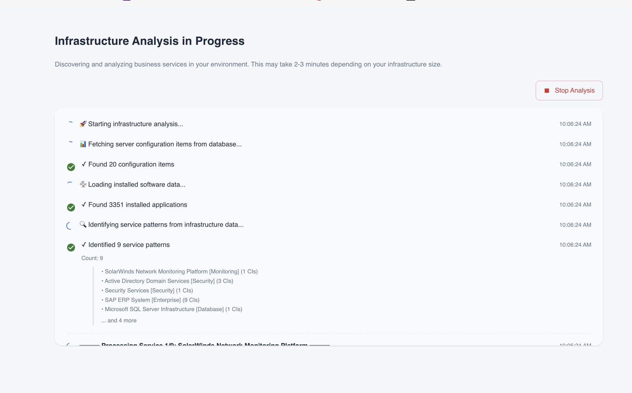 Infrastructure Analysis in Progress